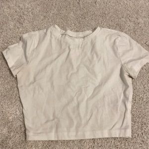 White cropped tee